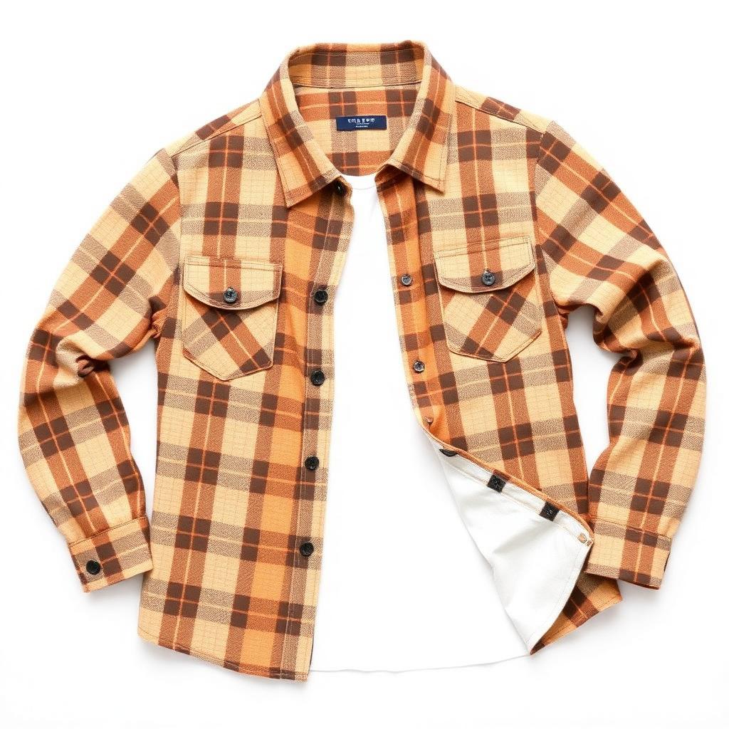 Tan Plaid Flannel Shirt