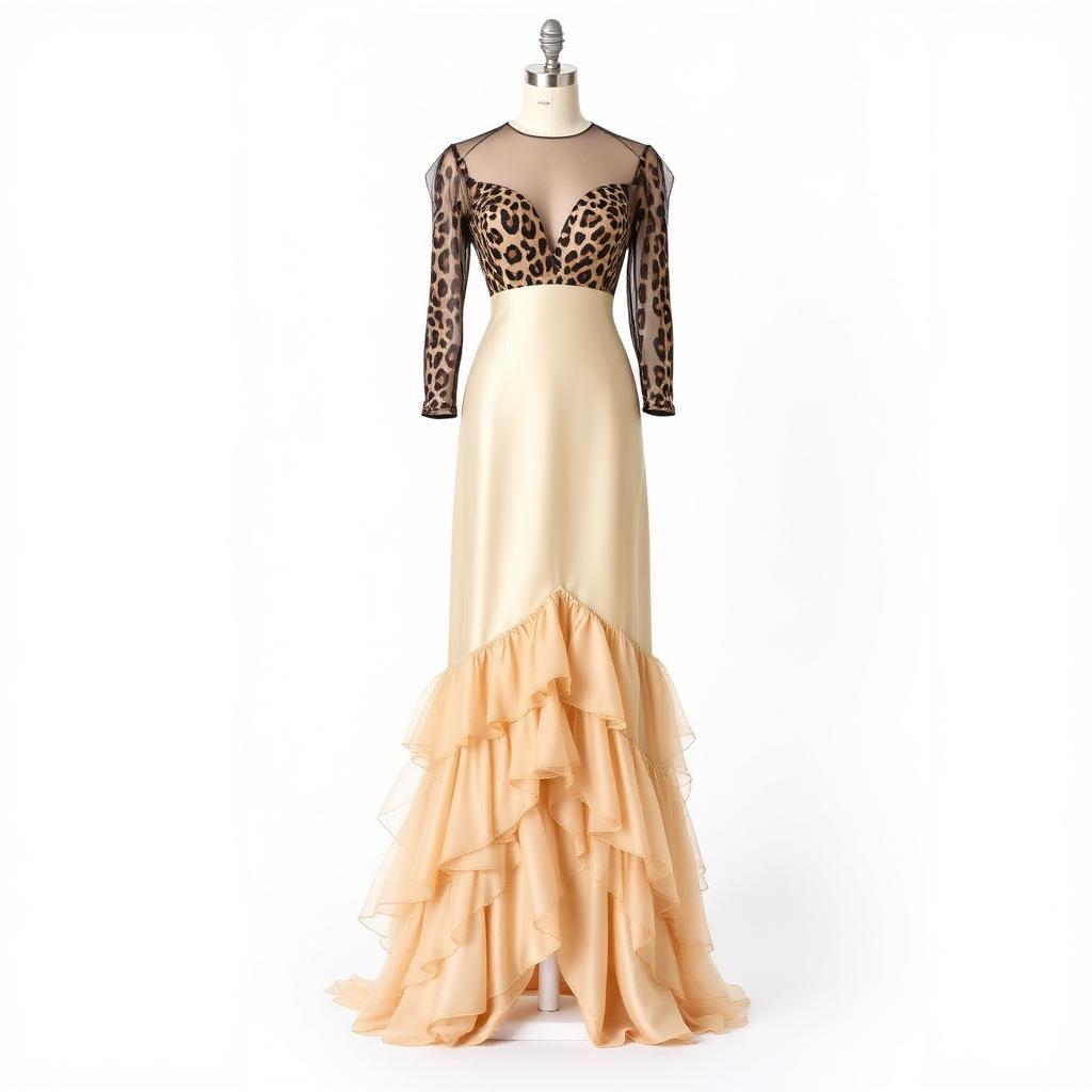 Savannah Sheer Ruffle Gown