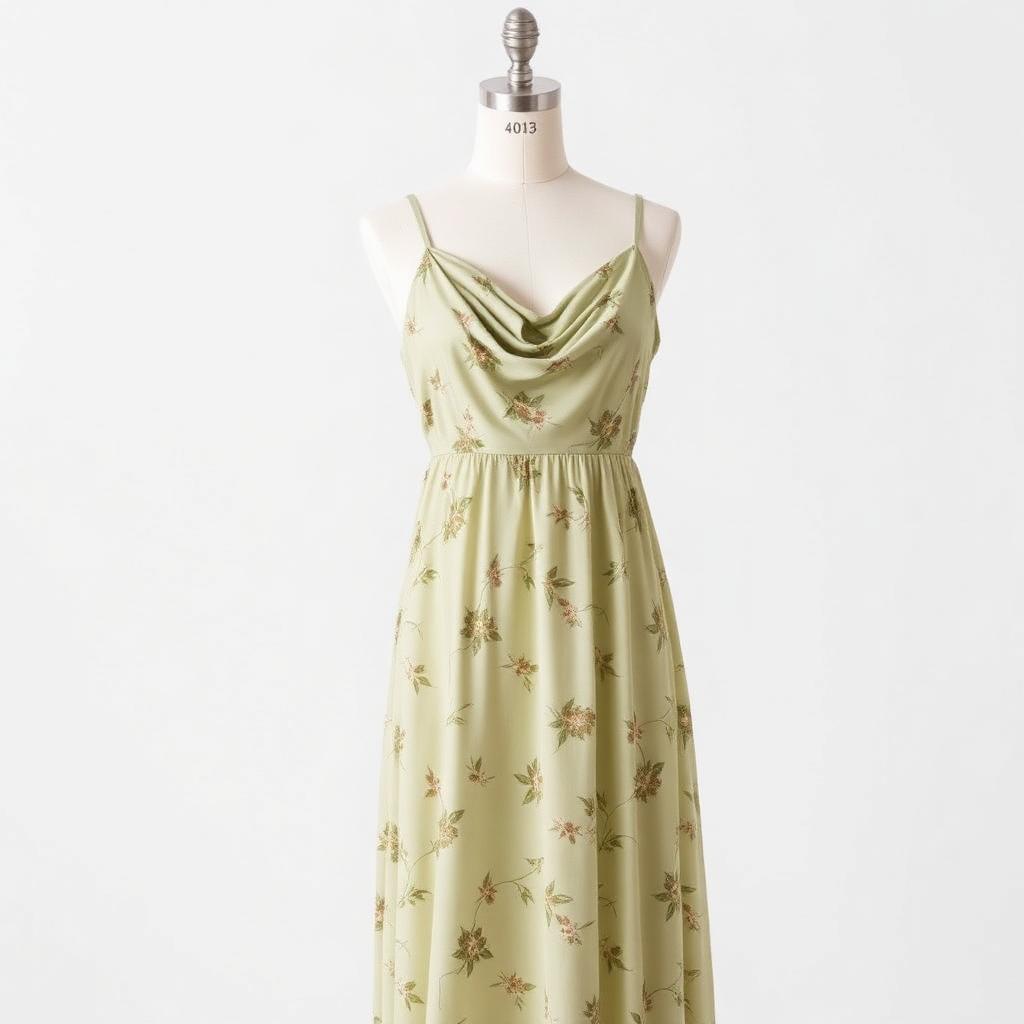 Verdant Bias Slip Gown