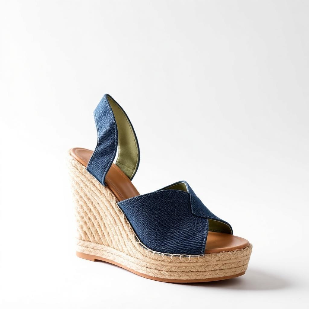 Denim Espadrille Wedge