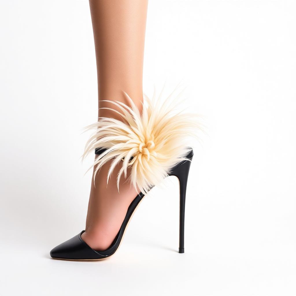 Feather-Trim Stiletto